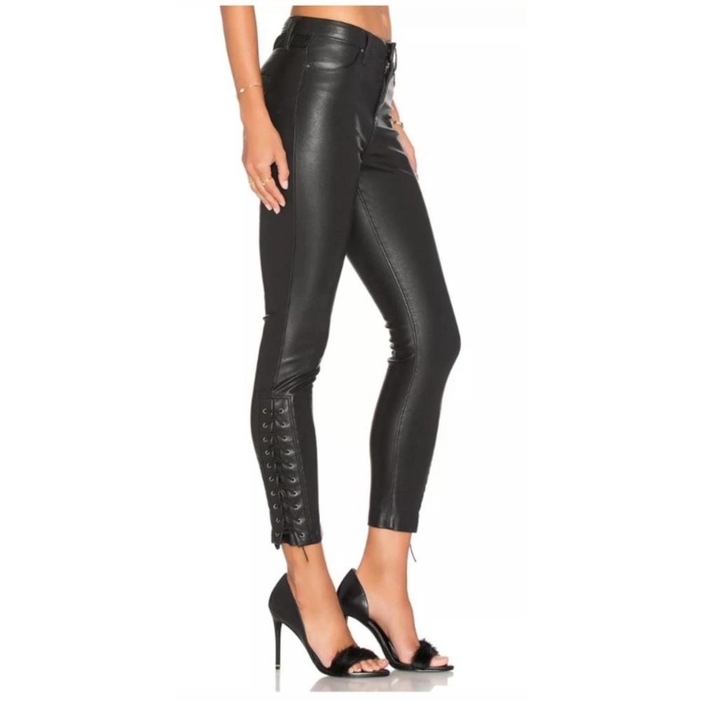 Blank NYC faux leather pants with lace up detail